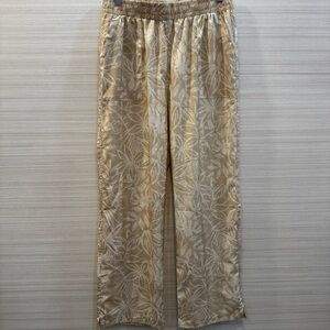 Rip Skirt Beachcomber Pant Beige Tropical Print Lightweight size Medium